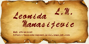 Leonida Manasijević vizit kartica